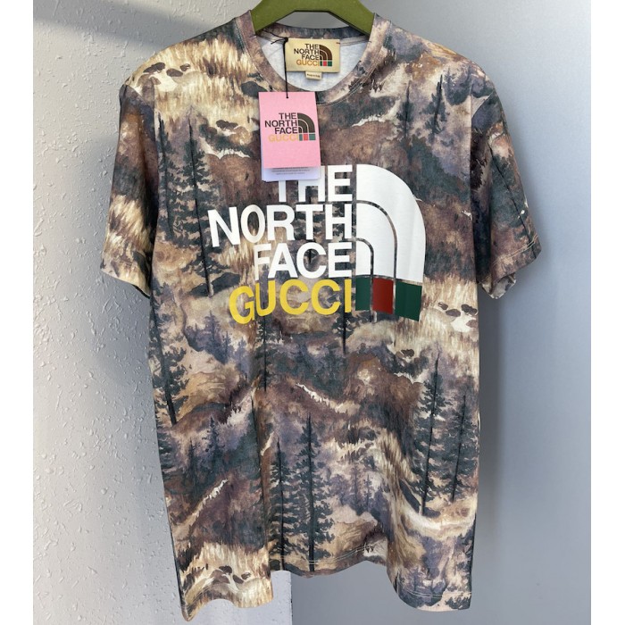 the north face x G*u*i forest print t shirt