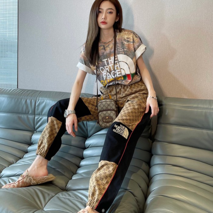 the north face x G*u*i forest print t shirt