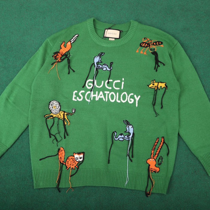 G*u*i freya hartas animal wool sweater green