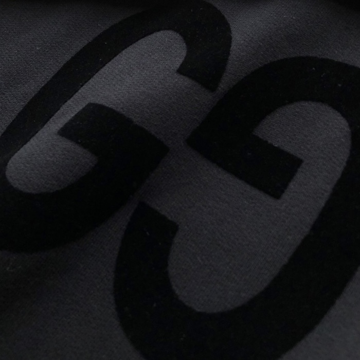 G*u*i gg flocked print cotton fleece sweatshirt black 768499