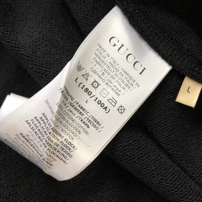 G*u*i gg flocked print cotton fleece sweatshirt black 768499