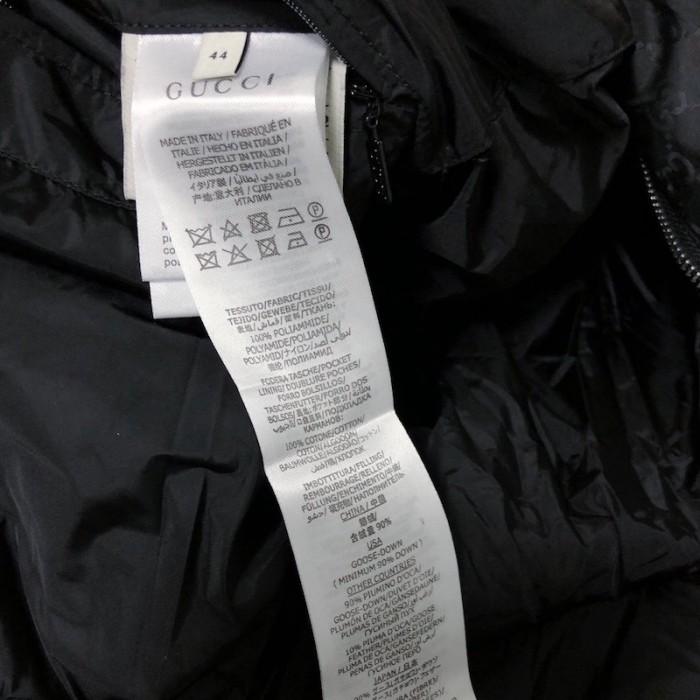 G*u*i gg jacquard nylon padded coat jacket black