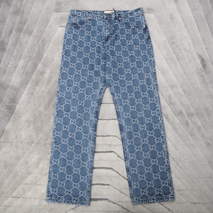 G*u*i gg jacquard denim pant ‎623953