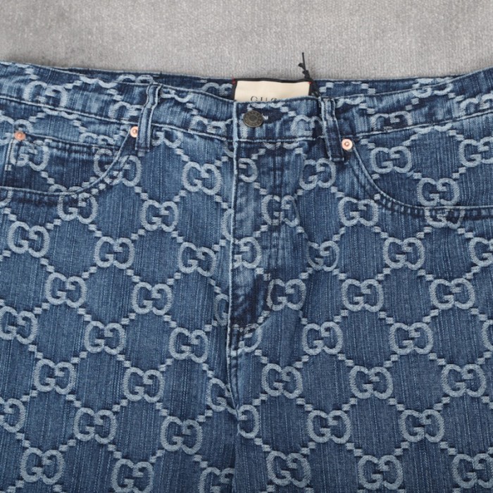 G*u*i gg jacquard denim pant 623953