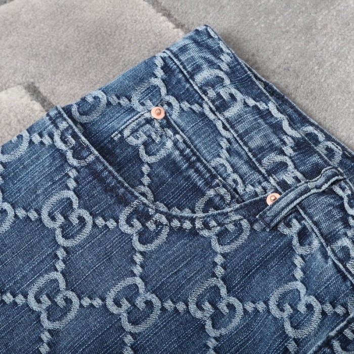 G*u*i gg jacquard denim pant 623953