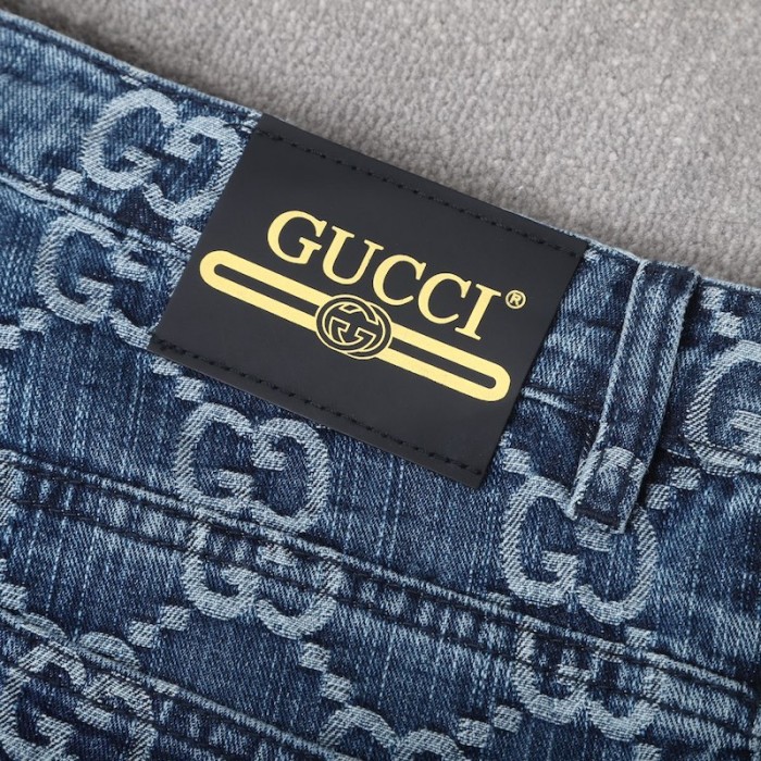 G*u*i gg jacquard denim pant 623953