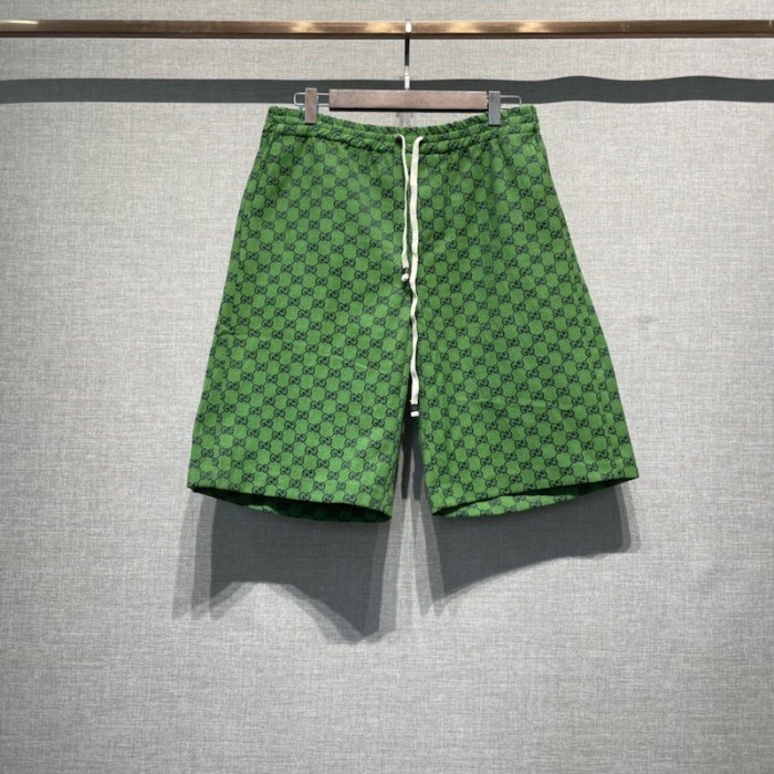 G*u*i gg multicolour canvas shorts green