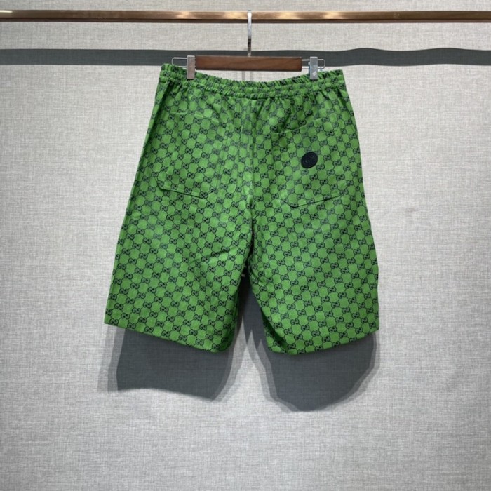 G*u*i gg multicolour canvas shorts green