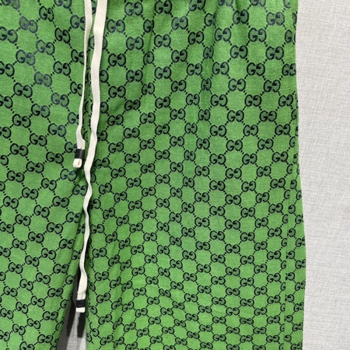 G*u*i gg multicolour canvas shorts green