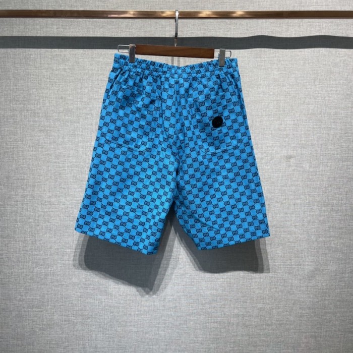 G*u*i gg multicolour canvas shorts blue