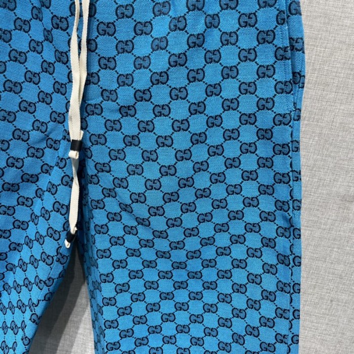 G*u*i gg multicolour canvas shorts blue