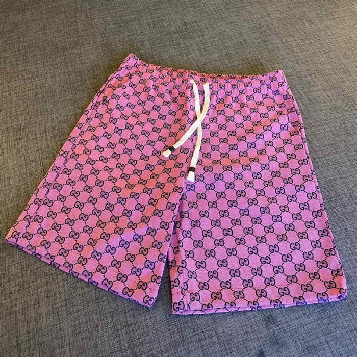 G*u*i gg multicolour canvas shorts red