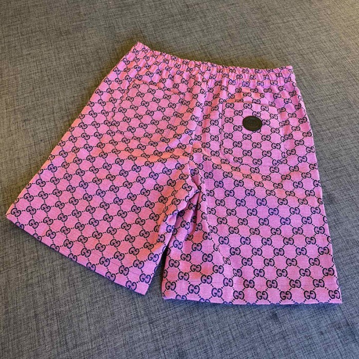 G*u*i gg multicolour canvas shorts red