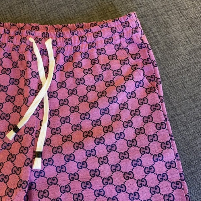 G*u*i gg multicolour canvas shorts red