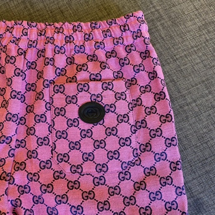 G*u*i gg multicolour canvas shorts red