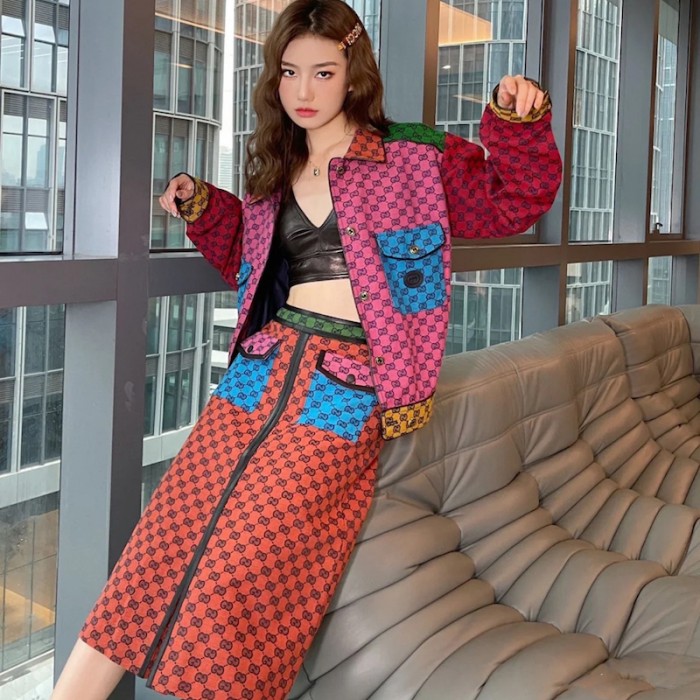 G*u*i gg multicolour denim jacket