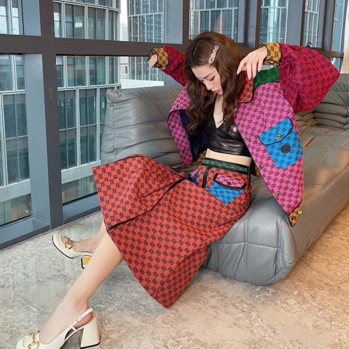 G*u*i gg multicolour denim jacket