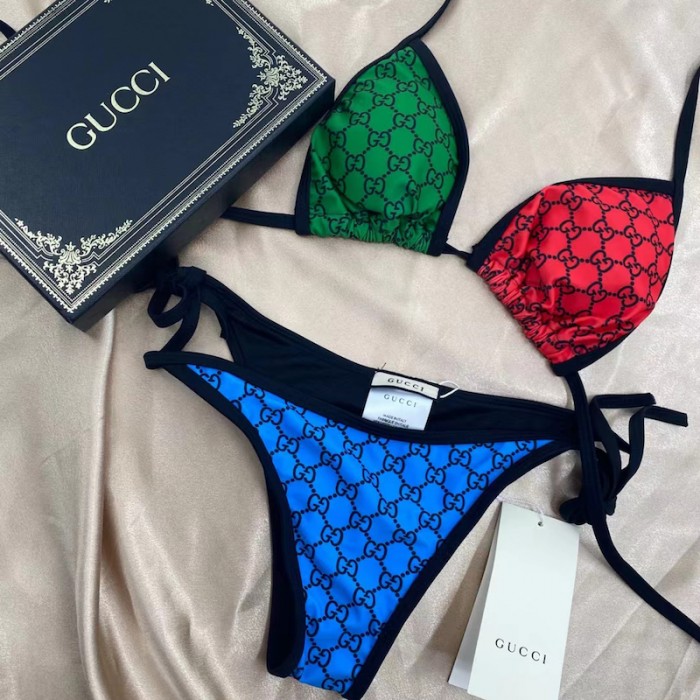 G*u*i gg multicolour jersey bikini