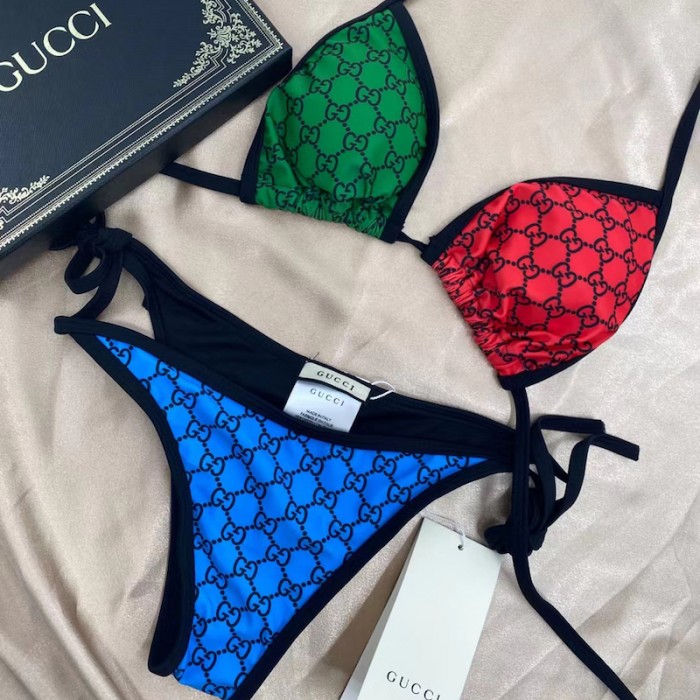 G*u*i gg multicolour jersey bikini