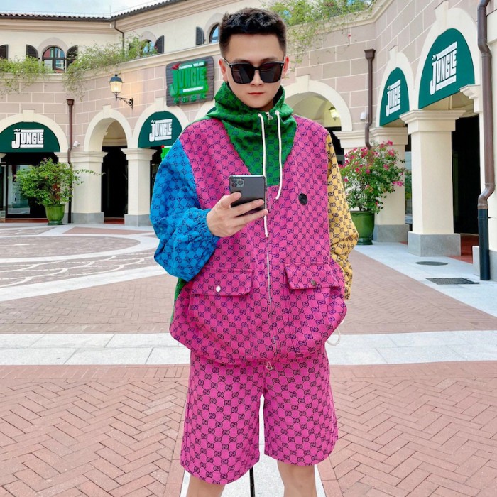 G*u*i gg multicolour jersey jacket