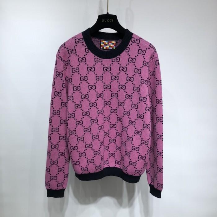 G*u*i gg multicolour wool cotton jumper pink
