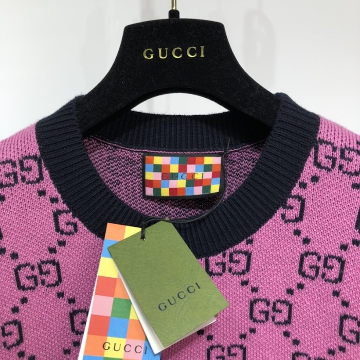 G*u*i gg multicolour wool cotton jumper pink