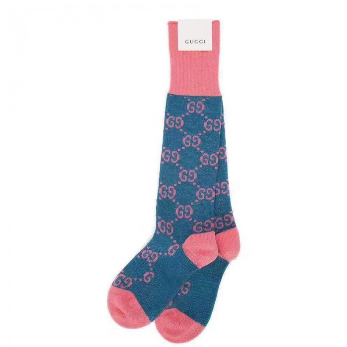 G*u*i gg pattern cotton blend socks pink