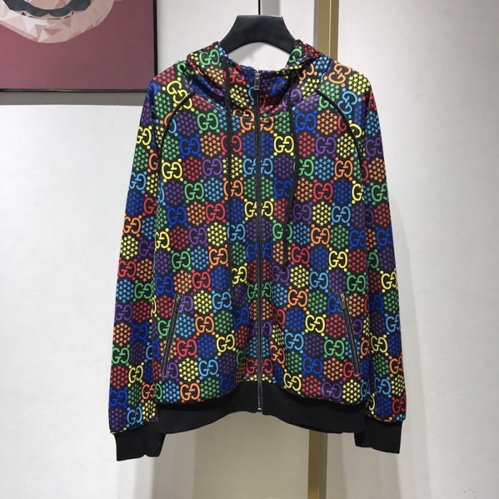 G*u*i gg psychedelic print nylon jacket