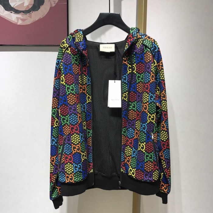 G*u*i gg psychedelic print nylon jacket