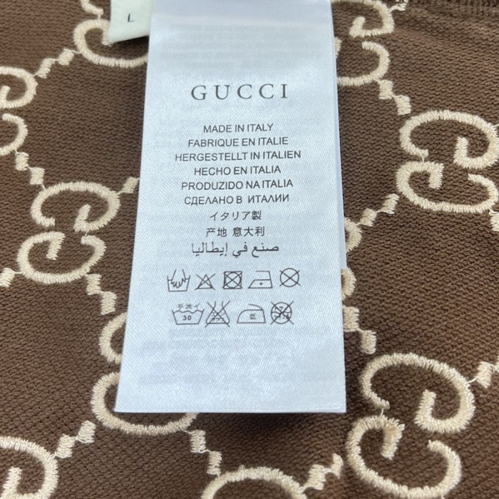 G*u*i gg stretch cotton polo brown