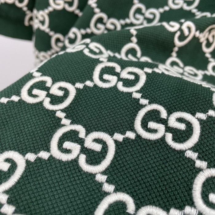 G*u*i gg stretch cotton polo dark green