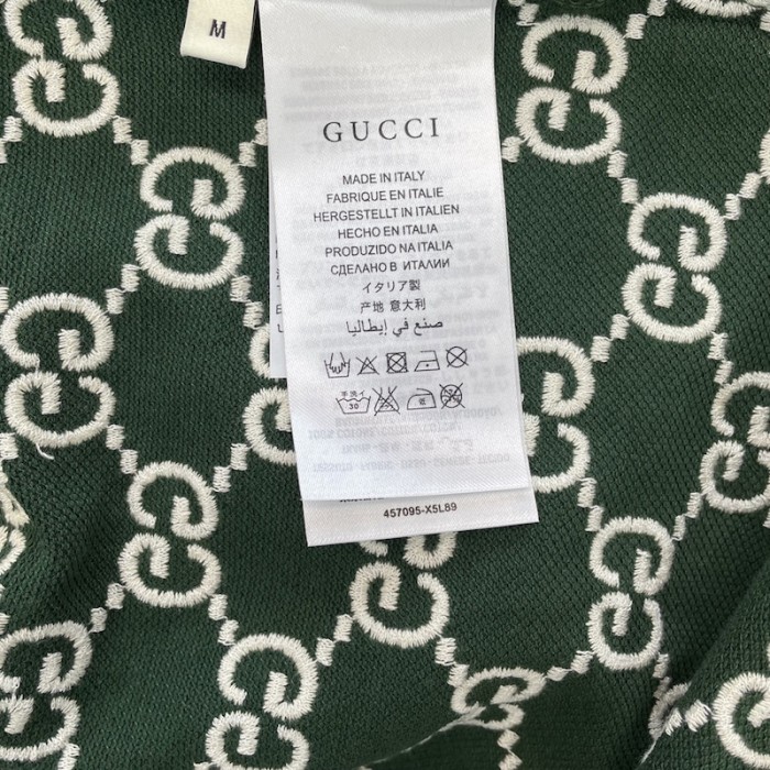 G*u*i gg stretch cotton polo dark green