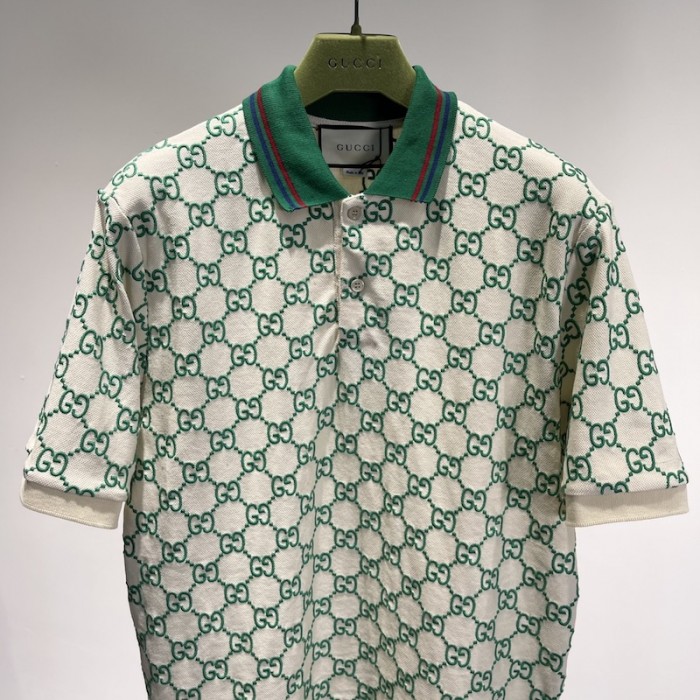 G*u*i gg stretch cotton polo green