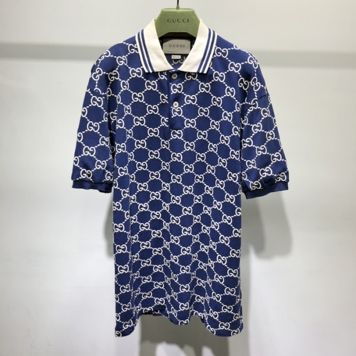 G*u*i gg stretch cotton polo blue