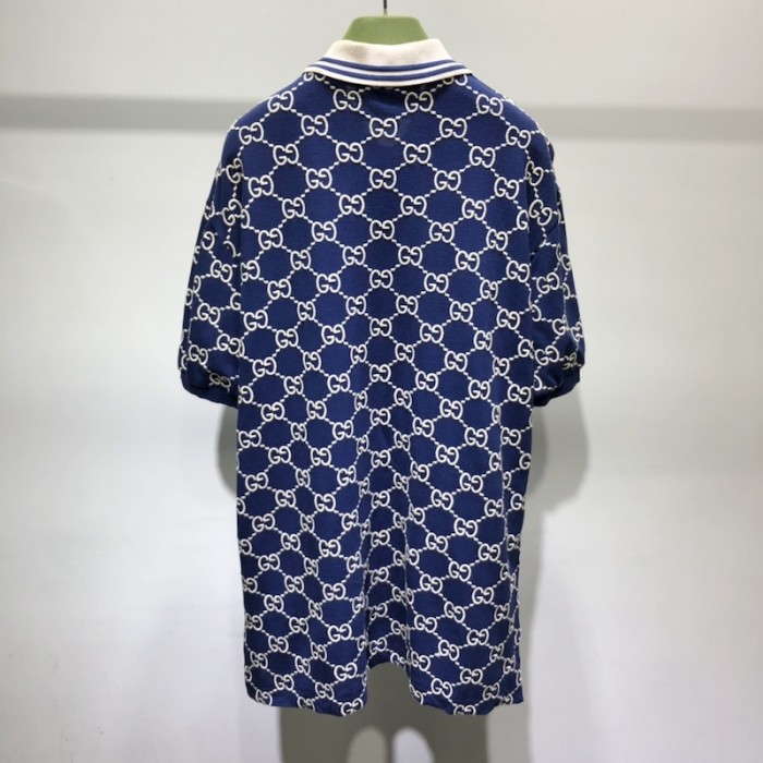 G*u*i gg stretch cotton polo blue