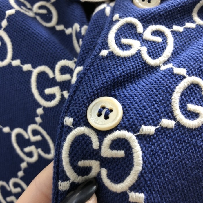 G*u*i gg stretch cotton polo blue