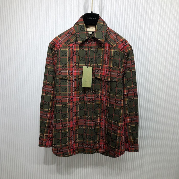 G*u*i gg tartan wool shirt ‎721464