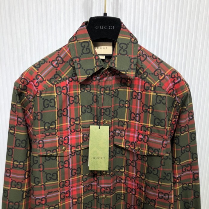 G*u*i gg tartan wool shirt 721464