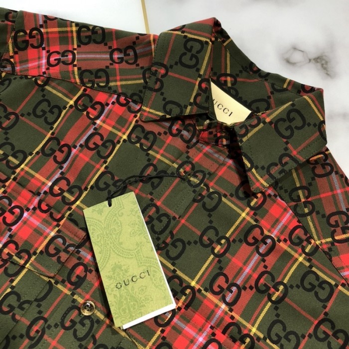 G*u*i gg tartan wool shirt 721464