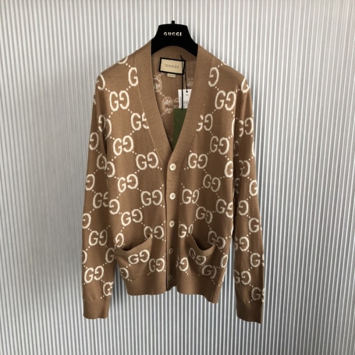G*u*i gg wool cardigan beige