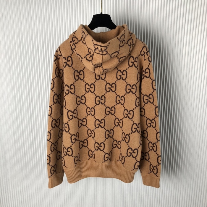 G*u*i gg wool hooded sweatshirt camel 770582
