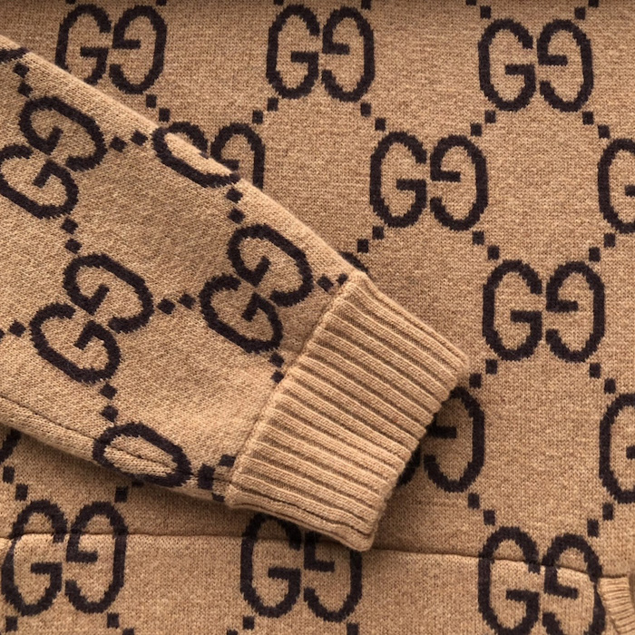 G*u*i gg wool hooded sweatshirt camel 770582