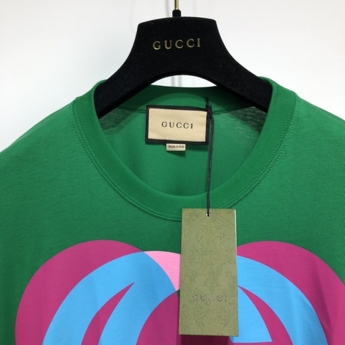 G*u*i interlocking g heart t-shirt green