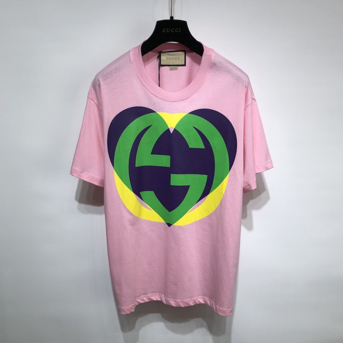 G*u*i interlocking g heart t-shirt pink