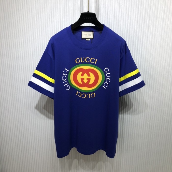 G*u*i cotton jersey t-shirt blue 616036