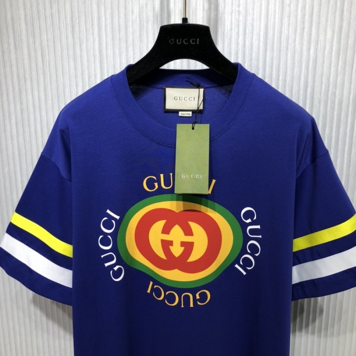 G*u*i cotton jersey t-shirt blue 616036