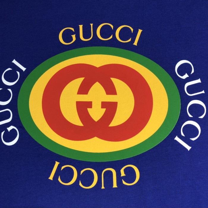 G*u*i cotton jersey t-shirt blue 616036