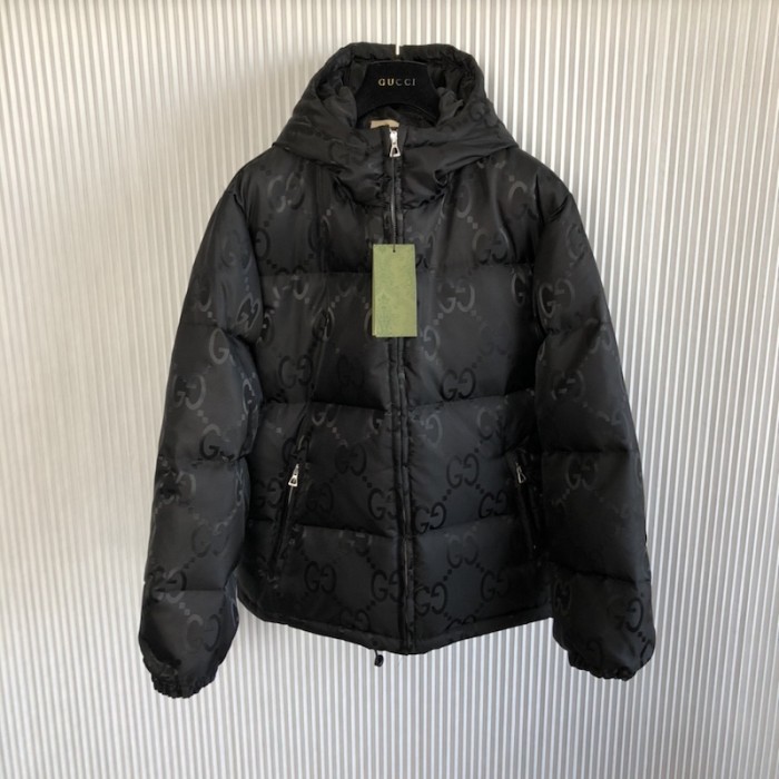 G*u*i jumbo gg canvas jacket ‎698710 black