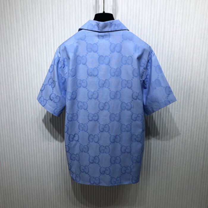 G*u*i jumbo gg cotton jacquard bowling shirt ‎734123