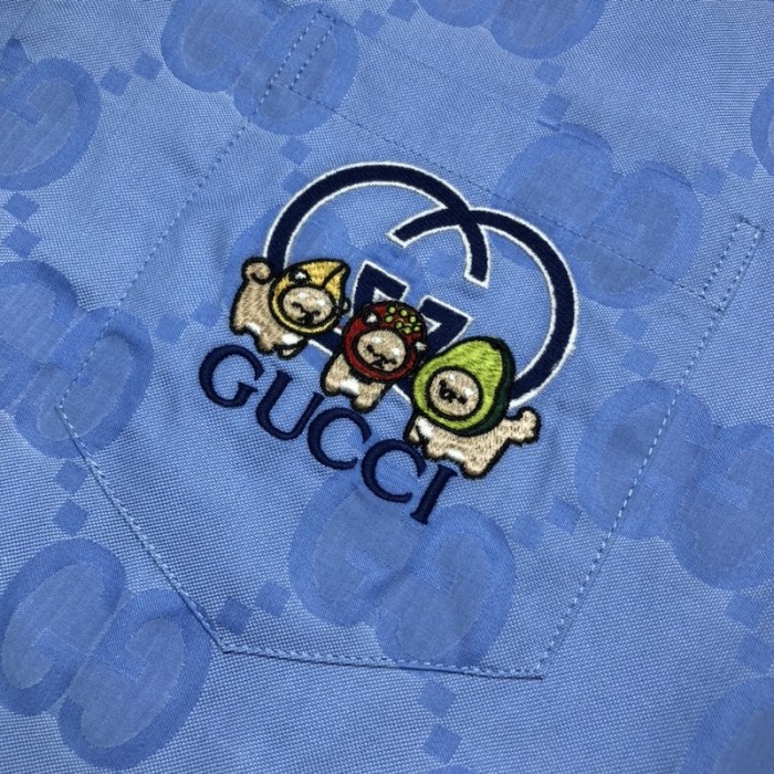 G*u*i jumbo gg cotton jacquard bowling shirt ‎734123